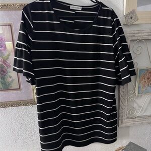 Black Striped Women's Top